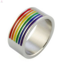 Hot sale metal rainbow color ring,rainbow color engagement ring jewelry